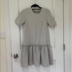 Ruffle hem short sleeve dress.